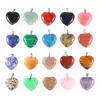 Especialmente Diseñado para Colgantes de Piedras Naturales Semipreciosas Transfronterizos, Piedra en Forma de Corazón de 25 mm Cuarzo Rosa Ágata Collar Joyería en Forma de Corazón DIY
