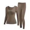 Camada Base Embelezadora da Pele com Bojos Embutidos, Ácido Hialurônico, Conjunto de Roupa Íntima Térmica Feminina Ultra Leve e de Alta Elasticidade