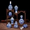 Vaso de Porcelana Azul e Branco Ornamentos Arranjo de Flores Suporte Antigo Cuia Pequena Artesanato Antigo Fábrica de Vasos Cerâmicos Cadeia de Suprimentos Atacado