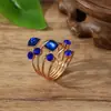 Anillo Decorativo de Piedra Preciosa de Cristal, Anillo de Primavera Grande Exagerado Estilo Europeo y Americano, Joyería Original, Venta al por Mayor por Pieza