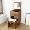Armário de Armazenamento com Tampa Flip-Top Integrado à Mesa de Maquiagem da Moda, Mesa de Cabeceira Multifuncional Minimalista Moderna para Apartamento Pequeno