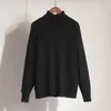 Suéter de Gola Alta Transfronteiriço Estilo Europeu e Americano Outono e Inverno 2025 Novo Suéter Elegante e Versátil de Cor Sólida com Manga Raglan para Mulheres