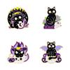 Broche de aleación con diseño de gato negro y calavera de libro con diseño de gato mágico punk oscuro de Ins, hebilla de metal para ropa.