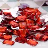 Em estoque venda direta dois furos cor transparente acrílico costurado à mão diamante botão jóias acessórios retangular cristal botão