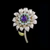 Broche de Girasol Esmaltado París Moda Femenina de Alta Gama Ramillete de Girasol Diseño de Lujo Ligero Pines Accesorios