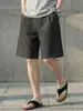 Pantalones Cortos de Traje Rayados Verticales Estilo Japonés, Pantalones Cortos Casuales de Verano Vintage Old Money Plisados a la Rodilla, Pantalones Simples Holgados de Longitud Media