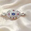 Cadena de Suéter Universal con Cierre de Extensión de Perla Azul Zafiro de Lujo Ligero Chapada en Oro de Cobre Puro 18K