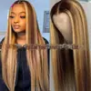 Peruca Frontal de Renda Lisa 13*4 Cabelo Humano Renda Feminina Longa Lisa Cobertura Completa da Cabeça
