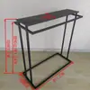 Soporte de Exhibición de Hierro Forjado para Tienda de Ropa Estante de Exhibición de Isla de Pie Perchero para Ropa de Tienda de Ropa para Mujeres y Niños Estantería de Doble Fila