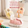 [Liquidación] Zapatos de Algodón para Niños para Otoño e Invierno, Niños y Niñas, Pantuflas de Algodón para Casa de Bebé con Moño de Dibujos Animados, Zapatos de Algodón Engrosados para Niños