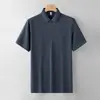 Camisa polo de piqué de algodón de imitación fina de 40 hilos de la fábrica original, polo casual de negocios con cuello camisero de manga corta, camiseta de manga corta
