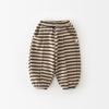 Pantalones Nuevos de Otoño e Invierno para Bebé Estilo Coreano a Rayas para Exterior Forro Polar Moda Infantil Cálidos Pantalones Deportivos 55565
