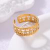 Anillo de acero de titanio con forma de flor de gota de aceite transfronterizo de Europa y Estados Unidos para mujer, anillo de acero inoxidable de alto sentido de lujo ligero de nicho que no se desvanece al por mayor