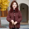 Elegantes abrigos acolchados de algodón para otoño e invierno para mujeres de mediana edad, elegantes y dignos, con forro polar añadido para mayor calidez