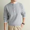 Suéter de punto de ochos estilo old money para hombre de otoño e invierno, suéter de punto de ochos de dos piezas falsas, suelto, de caballero, cálido, capa base, manga larga