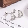 Nuevos Pendientes de Verano con Forma de Calabaza con Incrustación Completa de Diamantes, Tornillos de la Suerte Huecos, Súper Brillantes, Lujo Ligero, Pendientes Versátiles para Mujer