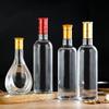 Nueva botella de licor de vidrio transparente de 500 ml, una botella de vino vacía y maliciosa, botella de vino espumoso de puré casero, botella de vino suelta sellada