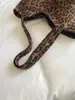Nuevo Bolso Tote de Moda Otoño/Invierno Estampado de Leopardo Retro Bordado de Letras Gran Capacidad para Viajes Diarios Casual Bolso de Mano al Hombro