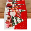 Toalha de mesa de Natal transfronteiriça nova linho impressão criativa boneco de neve velho tapete de mesa atmosfera decorações de mesa de Natal