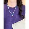 Collar de Cinta Floral Azul Estilo Milenio Y2K para Mujer 2026 Nuevo Retro Corazón Dulce Fresco Versátil Accesorios Mayoreo