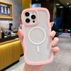 Funda de onda magnética de dos en uno estilo Ins es adecuada para el teléfono móvil Apple 16E 14/15 funda de pegamento transparente 11 carga inalámbrica