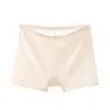 Shorts de segurança de cintura média transfronteiriços, cuecas boxer com controle de barriga, lingerie sem costura de seda gelada, leggings anti-exposição femininas, shorts boxer femininos