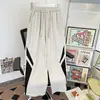Pantalones de paracaidista a rayas de estilo americano de secado rápido para hombre y mujer, estilo fino de verano, con bloques de color, pierna ancha, holgados, transpirables, casuales, pantalones de longitud de piso