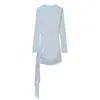 Moda de Verano Europea y Americana Transfronteriza Nueva para Mujer Escote en V Profundo Elegante Cuello Halter Fruncido Sexy Ajustado Bodycon