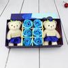 Lindo Creativo Día de la Mujer Día de la Madre Regalo Pareja Doble Oso Flor de Jabón Caja de Regalo Rosa Flor de Jabón Regalo