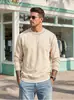 Moletom Masculino Outono/Inverno Color Block Costura Contrastante Gola Redonda Barra Canelada