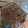 Chapéu de balde de malha vazado da moda de verão para mulheres, chapéu de aba larga para áreas externas, chapéu de bacia de malha casual para todos os tipos de sol