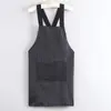 Delantal impermeable de tiras cruzadas y fácil de limpiar con la mano para cocinar en la cocina del hogar, resistente al aceite, toalla de mano desmontable, no estrangula los hombros
