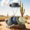 Sombrero de Pescador de Mezclilla Desgastada de Verano con Cordón para Mujer, Estilo Campamento al Aire Libre y Sombrero de Montañismo para Hombre, Sombrero de Protección Solar al Aire Libre