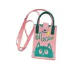 Nueva Bolsa Cruzada de Teléfono Móvil de Dibujos Animados, Diseño de Moda, Bolsa de Teléfono Móvil Tejida, Versátil, Bolso de Hombro, Sensación de Alta Gama