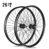 Par de rodas 20 polegadas 406 26 polegadas para bicicleta de montanha, freio a disco, tipo eixo com rolamento, 48 furos, rodas de liga de alumínio de camada dupla