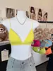 Dopamina Chica Picante Delgado Triángulo Taza Camisola Mujer Verano Nuevo Bikini Bra de Playa Top Corto Fluorescente