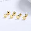 Aretes redondos de rosca de plata esterlina s925 sin necesidad de dormir, anti-caída, simples y geniales, piercing para la oreja, joyería de perno para el cartílago de la oreja