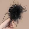 Design grampo de pena em rede 2024 novo grampo de cabelo adorno de cabeça flor de cabeça preta parte de trás da cabeça grampo de tubarão