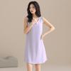 Pijama de Verano para Mujer Algodón Puro Casual Camisola Camisón con Almohadilla en el Pecho Falda de Verano Fina de Largo Medio Ropa para el Hogar Se Puede Usar Afuera
