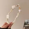 Faixa de Cabeça Love Rosa Feminina 2025 Novo Grampo de Cabelo com Pérolas High-End Elegante Moda Para Sair Mais Fácil de Combinar Faixa de Cabeça Acessórios de Cabelo