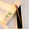Caja de Regalo para Pasador de Ébano, Pasador de Estilo Chino Tradicional, Accesorio para el Cabello Hanfu, Accesorio de Moda, Adorno para el Cabello, Pasador para Recogido, Sensación de Alta Gama