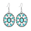 Pendientes de gota de agua de turquesa hueca de tendencia europea y americana, pendientes bohemios, fabricantes de joyas de comercio exterior transfronterizo al por mayor