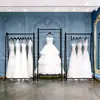 Suporte de Exibição para Vestido de Casamento Vestido de Noite de Chão Estúdio Fotográfico Oficina Prateleira de Exibição Vareta Dourada para Pendurar Roupas Qipao Xiuhe