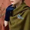 Broche de Pájaro Esmaltado para Mujer, Pin Pequeño de Animal con Pedrería, Accesorios Anti-Luz para Chaqueta y Traje, Corsage en stock