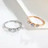Anillo liso de acero de titanio con tres diamantes moda Joker japonés y coreano para mujer anillo único que no se decolora outlet de fábrica