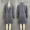 Novo Casaco de Lã Feminino Casual Elegante Vintage Cross-Border Outono/Inverno 2026 de Comprimento Médio com Gola Reversível