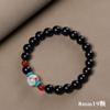 Pulsera de Madera Fragante a la Leche Estilo Guofeng Círculo Único y Doble Pulsera de Madera Sombría Accesorios de Piedra Shoushan Cuentas de Madera de Buda para Hombres y Mujeres