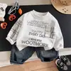 Conjunto de Ropa de Otoño para Niños Elegante 2026 Nuevo Modelo Ropa de Primavera y Otoño para Bebés y Niños Estilo Coreano Sudadera de Manga Larga Conjunto de Dos Piezas Moderno