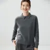 Suéter de cachemira estilo universitario con cuello alto para mujer, de manga larga, corte holgado, sencillo, moderno y rejuvenecedor, perfecto como capa base para otoño e invierno