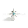Aretes de estrella de ocho puntas de titanio F136 con incrustación de circonita 5A, joyería para piercing de aleación de titanio G23, tachuelas para cartílago, tachuelas para cartílago, transfronterizo